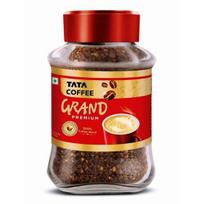Tata Premium Instant Coffee, 90g Jar, 100% Pure Coffee, With Flavour Locked Decoction Crystals, Rich Aroma & Great Taste beige