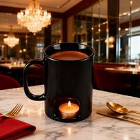 Fondue Pot Ceramic Mug Chocolate Melted Cookware Candy for Dinner Gifts black
