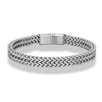 8MM 18K paauksuotos šaunios dvigubo grandinėlės apyrankės vyrams nerūdijančio plieno punk kvadratinis magnetinis užsegimas vyriška pulseira 23cm rožinio aukso spalvos
