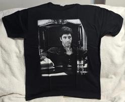 SCARFACE TONY MONTANA AL PACINO GANGSTER WHISKEY DRINK MOVIE T-shirt M gray