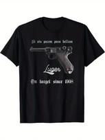 Men's T-shirt Vintage Vintage Mauser P08 9mm Luger Si Vis Pacem Para Bellum1908 Meme Tee Hip Hop Women Harajuku Y2k Cotton Tops 5XL įvairiaspalvis
