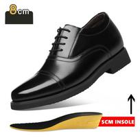 Madingi bateliai su paslėptu pakėlimu vyrams Proginiai batai 3/6/8 CM Vyriški oficialūs batai Aukščio didinimas Klasikiniai Verslo Prabangūs Vyriški Oksfordai Avalynė Kostiuminiai batai 37 black