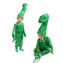 Gold Velvet Dinosaur Costume With Felt Spikes And Plastic Eyes Green Diplodocus,100cm green