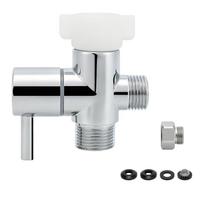 Shut-off Valve Bidet T Adapter Chrome Finish Brass T Adapter Premium 3-Way T Valve  Handheld Toilet 1 white