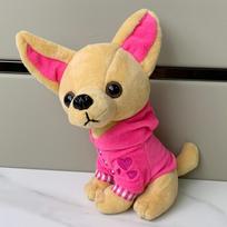 Simulation Chihuahua Plush Toys Room Decoration Stuffed Animals Puppy Plush Toys 18cm Cartoon Stuffed Dog Doll Kids Toy rožinė raudona spalva