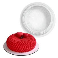Kepimo formelė 3D apvali putėsių forma Silikoninė desertų forma Ledų torto forma Virtuvė Style A white