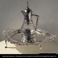 Embossed Silver-Plated Glass Water Pitcher - Luxury Home Decor Tea Pot