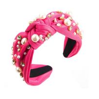 Nail Rhinestone Pearl Hairband Wide Edge Baroque Headband Luxury Pearl Head Hoop  Ladies