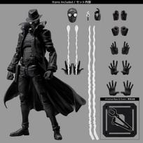 Sentinel Shadow Žmogus-voras Veiksmo figūrėlė, lankstus modelis, 6 colių, detali, sąnarių, kolekcijos, ekspozicijos juoda