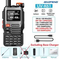 1/2PCS Baofeng UV-K61 Walkie Talkie Multi Band Wireless Copy Frequency 999CH Type-C AM DTMF NOAA UV-5R UV 5RH K6 K5(8) Ham Radio EURO