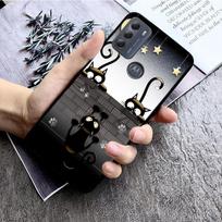 Black Cat telefono dėklas, skirtas Motorola Moto E32 E20 E40 G22 G52 G20 G30 G100 G60 G50 G10 GPure GStylus G9 One Action Macro Moto G Stylus 5G gray