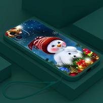 Samsung Galaxy A24 A54 for iPhone 11 12 13 14 15 Pro Max Xiaomi Redmi 13C Huawei Straight Edge Soft Phone Case A7 Merry Christmas Bear Deer art cute honor 50 SE dramblio kaulas