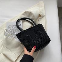 New trend hot diamond chain bucket handbag temperament casual shoulder oblique span bag fashionable women's bag gray
