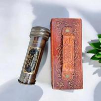 Brass Kaleidoscope 15.24 cm Nautical Handmade Collectible with Leather Case Birthday Christmas Gift gray