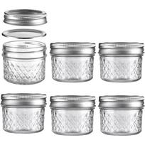 12 vnt. Mason stiklainiai Sandarūs dangteliai Stikliniai konservavimo stiklainiai 3,4 oz / 100 ml Įprasti dangteliai Prieskonių stiklainiai Medaus stiklainiai 12pcs 100ml gray