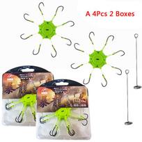 4pcs 2 Boxes Explosion Fishing Hooks Flap Carp String Hook Anti-Winding Spider Hooks Set High Carbon Steel Fishhooks for Stream 260319 12 balta