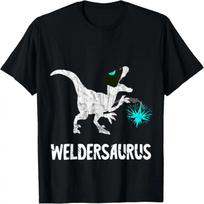 Welder Dinosaurs Funny Mig Welding Dino Steel Worker T-Rex T-Shirt XXXXXL juoda