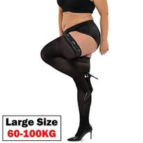 Plus Big Size Woman's Ultra-thin Lace Stockings Thigh High Stockings Silicone Lace Top Stay Up Silk Lace Socks One Size juoda