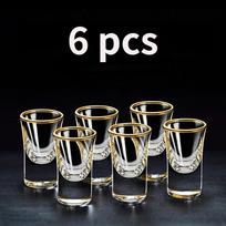 6pcs Shot Glass Sets Gold Foil Color Spirits Cups Wholesale Mug Household Creative Small Wine Glass Kawaii Gilt Edged Baijiu Cup 15ml white