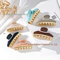 2026 Vendôme Macaron Color Pearl Acetate Hair Clip Ivory