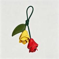 Multi-color Hanger Pu Leather Tulip Pendant Colorful Fashion Bag Charm Creative Bag Decoration Car Keyring gray
