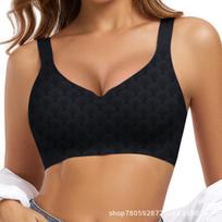 Women Bare Feeling Seamless Wireless Push Up Comfortable Everyday Bra XXL mėlyna