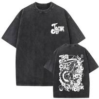 Vintage Washed 'JoJo's Bizarre Adventure' Joseph Joestar Pattern T-Shirt, Casual Loose T-Shirt for Men and Women 2XL black