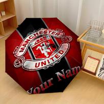 Manchester United Automatic 3‑Fold Umbrella 8‑Rib Windproof Folding Umbrella Sun Rain Protection For Outdoor Travel Daily Use Three-fold umbrella