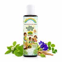 Bhavis Vaikų plaukų augimo aliejus su Brahmi ir Ashwagandha | 100% žolinis ajurvedinis Champi aliejus vaikams | Skatina stiprius plaukus, galvos odos maitinimą, relak white