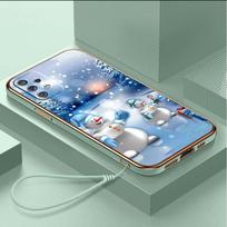 Prabangus padengtas TPU telefono dėklas su dirželiu, skirtas Samsung Galaxy A04 05s A13 A14 A24 A54 A34 Note20 S23 Ultra dėklai A4 Kalėdų meno dangtelis Samsung Galaxy F62 white