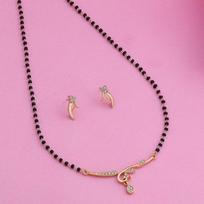 24 karatų aukso karolių rinkinys Estele su dangaus mangalsutra black