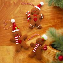 3PCS Christmas Fuzzy Gingerbread Man Doll Xmas Tree Pendants New Year Kids Gift Hanging Ornaments Christmas Decorations for Home 3pcs brown