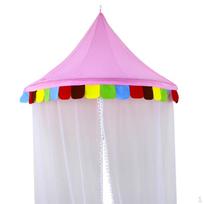 Bed Canopy W/ Curtain Dome Play Tent Children Room Bedding Decor as described pink