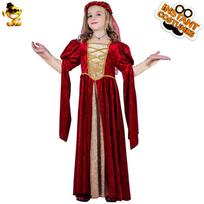 Medieval vintage princess dress, halloween renaissance cosplay stage costume S/4-6 years old 104-116cm brown