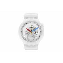 Swatch Unisex 47mm skeletinis laikrodis SB01K100 SB01K100 Transparent Watch Case white
