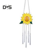 Kritui atsparus vėjo varpelis, rūdims atsparus išskirtinis kaimiško stiliaus vėjo varpelio pakabukas Sunflower yellow