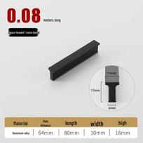 Square and Round T-Shaped Silver Edge Black Handle for Wardrobe and Cabinet Doors; Modern Gray and Gold Drawer Pull