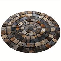 Apvalus kilimas su spiraliniu akmens raštu – Patvarus, atsparus blukimui, plaunamas rankomis, stilingas kilimėlis vidaus ir lauko reikmėms Diameter 60cm gray