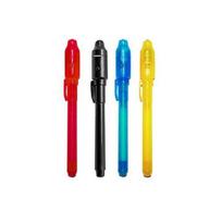 4 vnt. 2 viename šviečiantis rašiklis UV rašymas nematomas rašalas markeriai vaikams piešimo dovana 4pcs blue