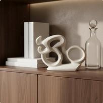 Nordic Design Cyclist Ornament Matte Mineral Finish Ceramic Statue HighTemperature Fired S gray