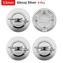 4 vnt. 53mm/100mm/110mm Automobilio ratlankių centriniai dangteliai Emblemos Aksesuarai Opel Insignia Corsa Antara Astra Zafira Omega Vectra white