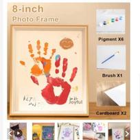 Diy Couple Hand Paint Shadow Box Frame Set Wooden Handprint Po Fr Gifts beige