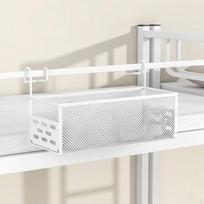 Bedside Hanging Storage Basket, Dorm Bunk Bed Organizer, NoDrill Holder, MultiScene Use 33x12x10cm 25x12x10cm White white