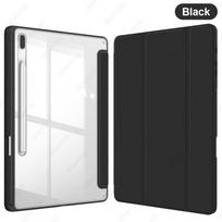 Case for Samsung Galaxy Tab S8 Plus/S7 FE/S7 Plus 12.4 Inch, with Pencil Holder, Transparent Cover Shockproof Auto Sleep/Wake rožinė