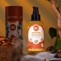ROOT and SOIL Wood-Pressed Sweet Almond Oil for Babies - 100 ML, 0+ Months, 100% Almond Oil | Wood-Pressed | Newborn & infant friendly | Baby mas black