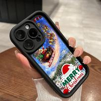 Sky Eye Ladder Soft Case for Samsung A06 A15 A25 A35 A55 A14 A24 S23 S24 FE All Samsung models Phone Cases Cover NY41 Santa Claus Christmas tree art OPPO A38 4G(A18) brown