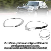 2x chromuoti priekinių žibintų apdailos žiedai Mini Cooper R60 Countryman 2011-2016 gray