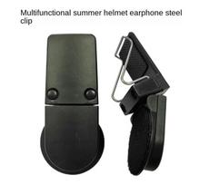 Summer Motorbike Electric Bike Helmet Headset Fix Clamp Multifunctional Steel Clip Plastic Clip Helmet Bluetooth Headset Clamp gray