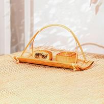 Sushi Tray Serving Rectangular Bamboo Dimsum Sum Rack Salad Plate for Dining Room beige