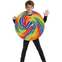 Vaivorykštės saldainio kostiumas vaikų pasirodymams Poliesterio vaidmenų žaidimo apranga Minkštas audinys Cosplay drabužiai Šventinis kombinezonas beige